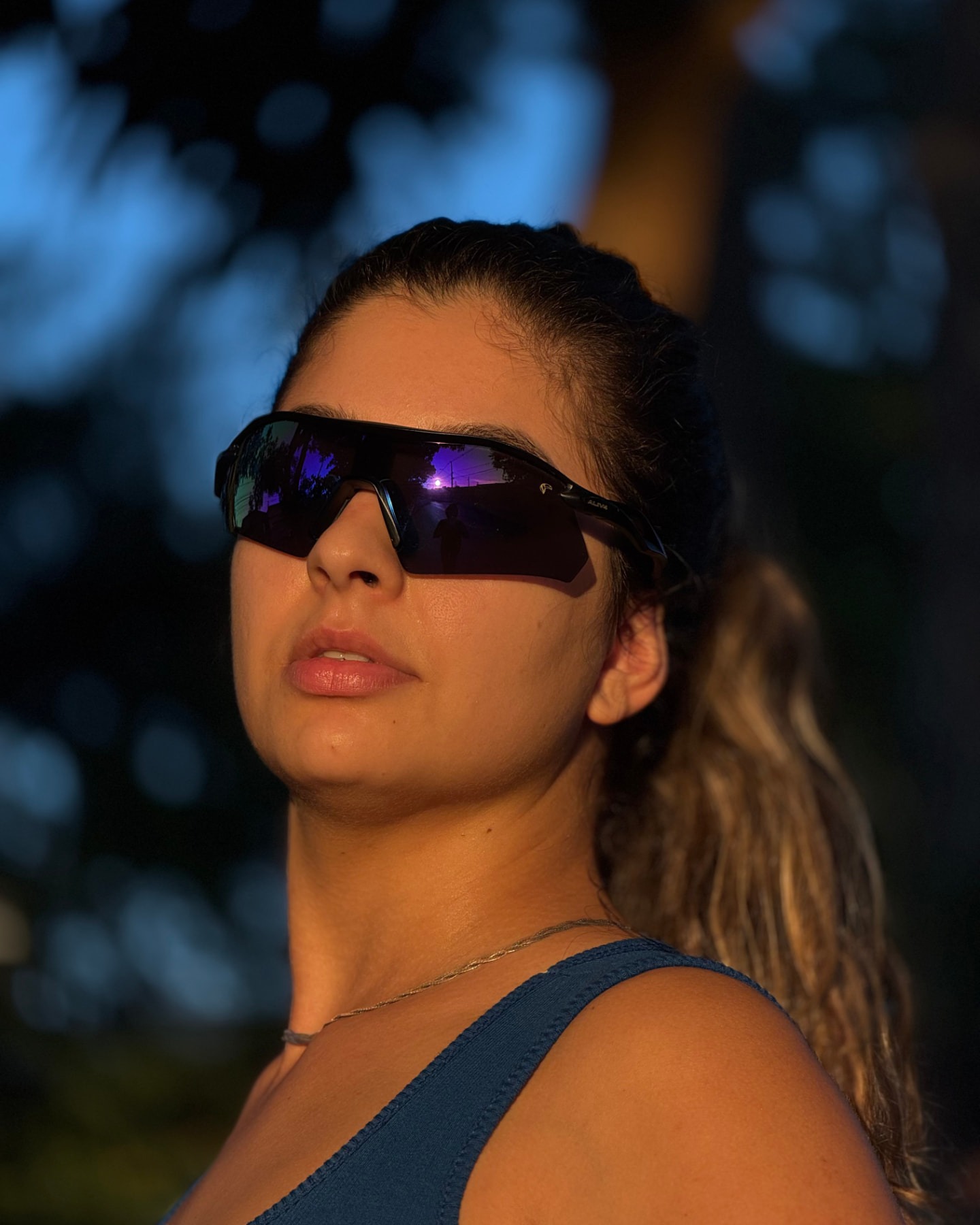 Óculos ALIV4 Ilha Bella na cor Lente Roxa / Haste Preta